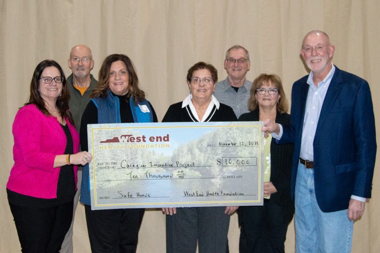 Caregiver Incentive Project (CIP): Kori Bjorne, WEHF Secretary; Kurt Lehman, MD, WEHF Board Director; Suzanne Sharland-Hemmila, CIP Chief Operating Officer; Mary Franczek, CIP Education Coordinator; Paul Bonetti, WEHF Board Director; Deb Pellow, WEHF Board Director; Tom Edmark, WEHF President